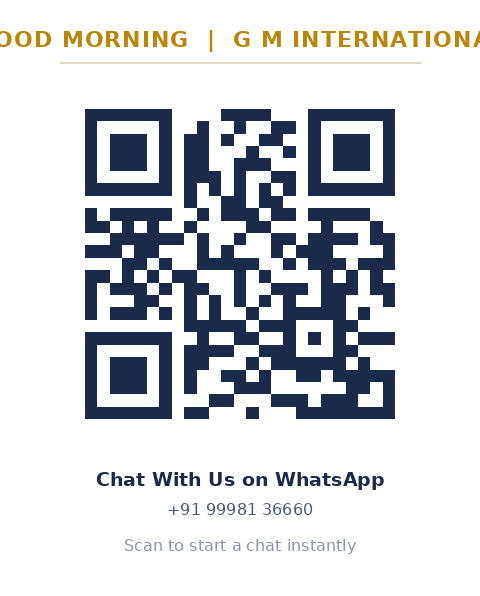 QR code - chat with G M International on WhatsApp