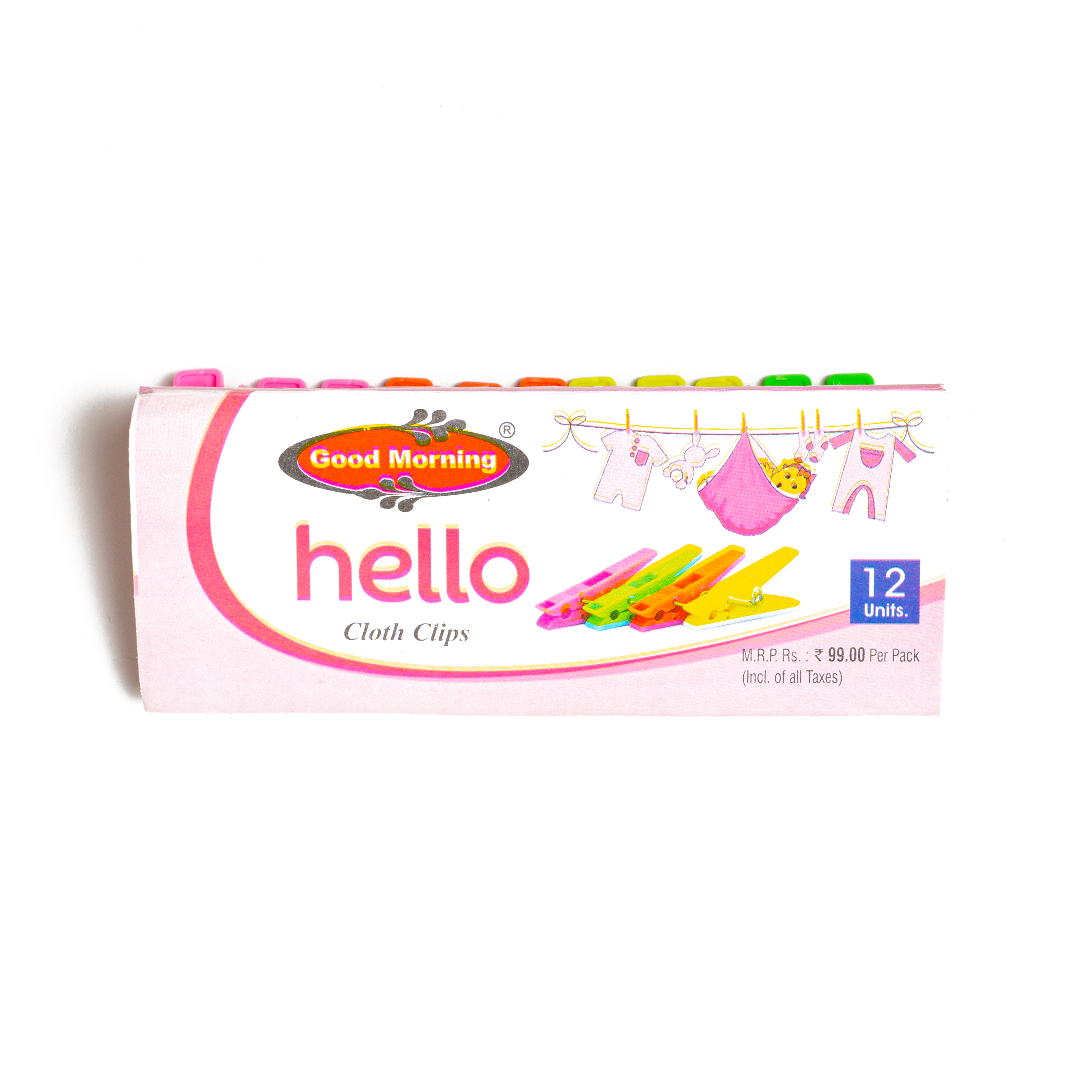 Hello Cloth Clip Set container - Good Morning